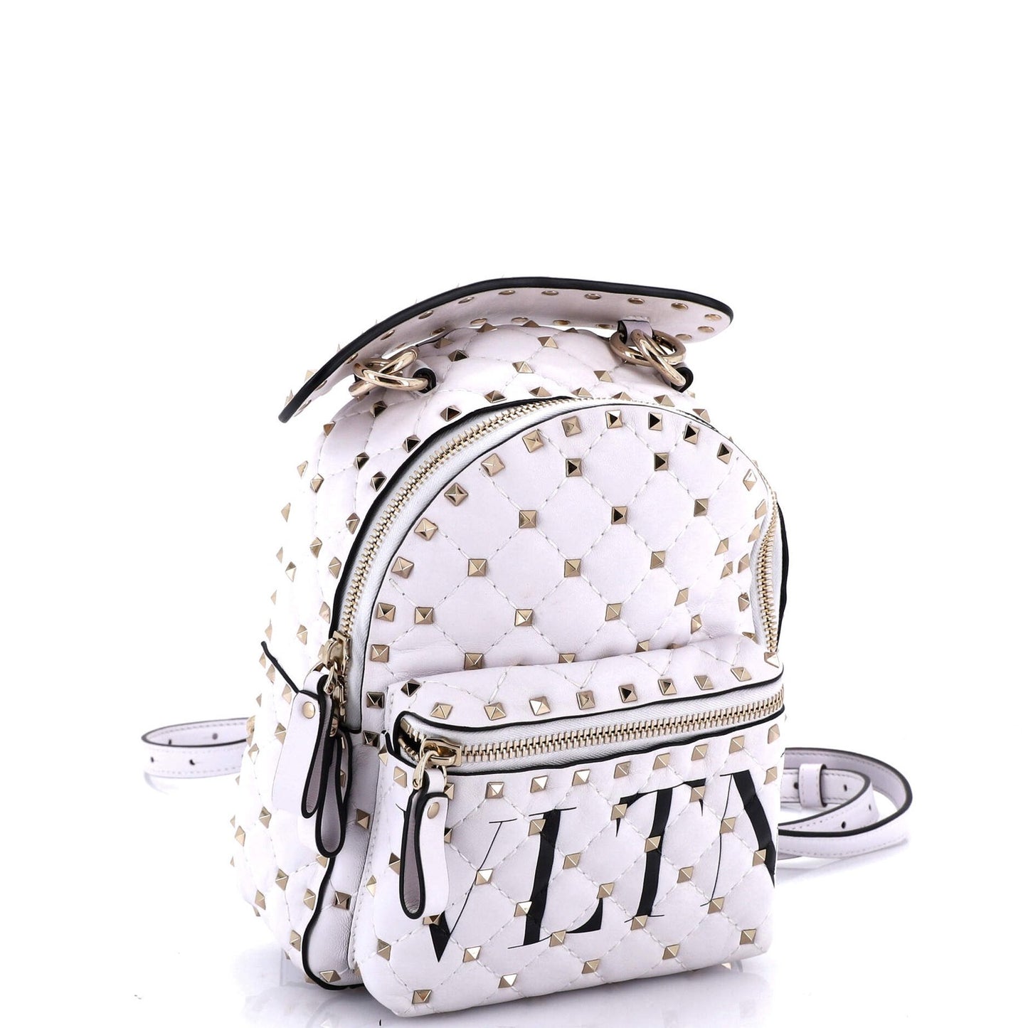 Valentino Garavani Vltn Rockstud Spike Backpack Quilted Printed Leather Mini