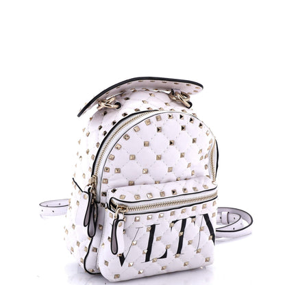 Valentino Garavani Vltn Rockstud Spike Backpack Quilted Printed Leather Mini