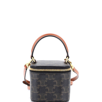 Celine Top Handle Square Vanity Case Triomphe Coated Canvas Mini