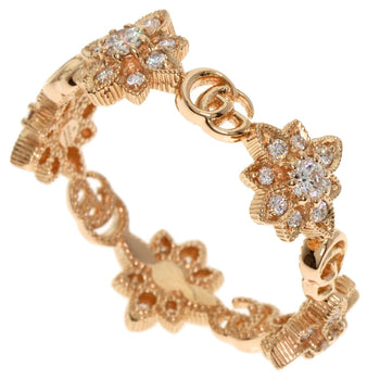 Gucci Flora Diamond #14 Ring K18 Pink Gold Ladies