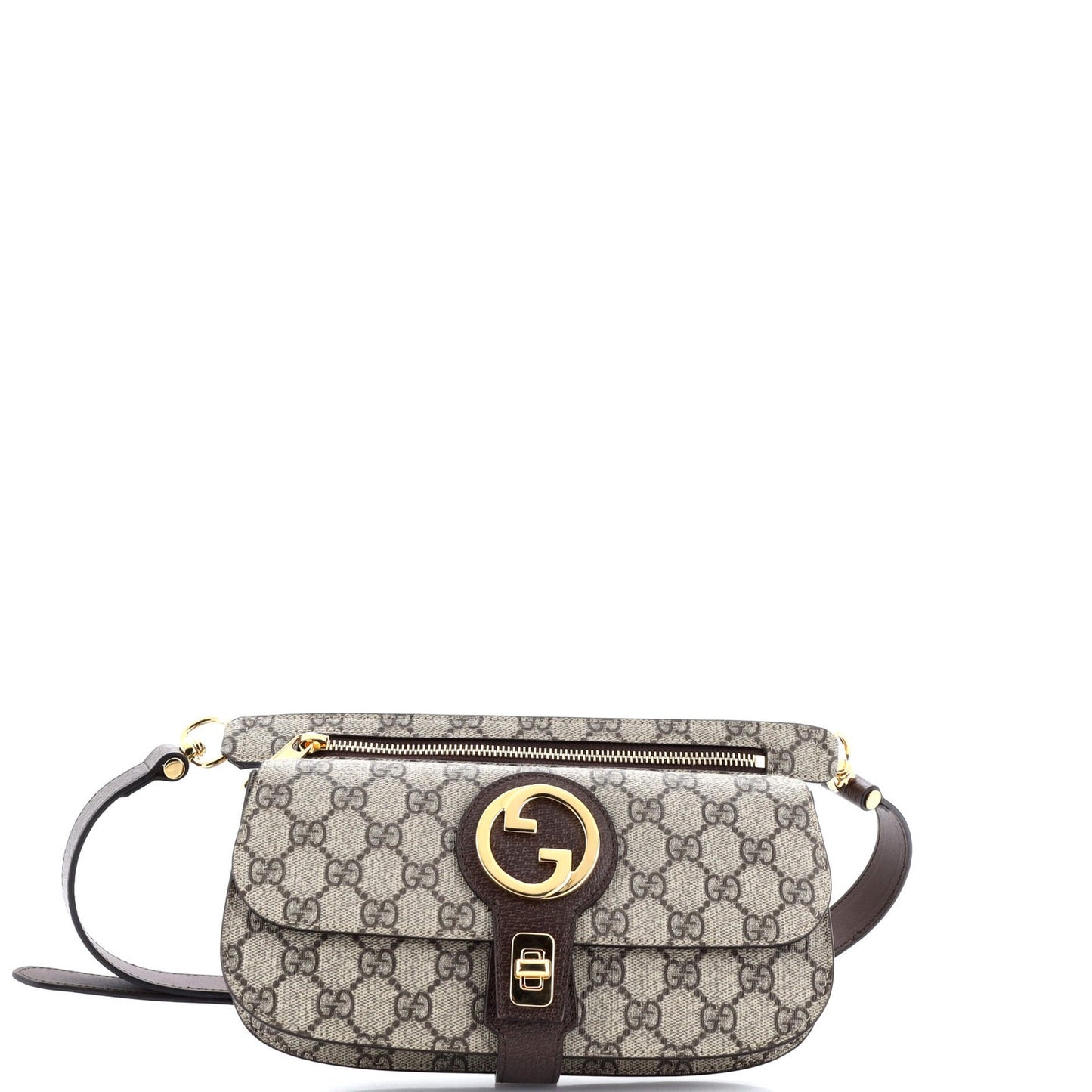 Gucci Blondie Flap Pocket Belt Bag Gg Coated Canvas