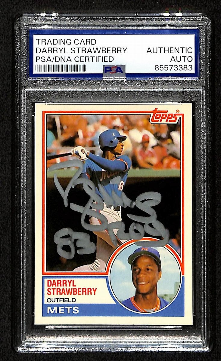 Darryl Strawberry Signed/Inscr On Card 1983 Topps