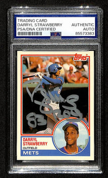 Darryl Strawberry Signed/Inscr On Card 1983 Topps