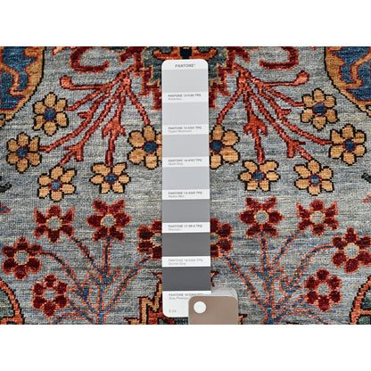 2'9"X10' Mist Gray Bijar Garus Design Soft Wool Hand Knotted Runner Rug