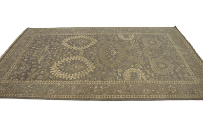 Handmade Brown Floral Oriental Rug Transitional