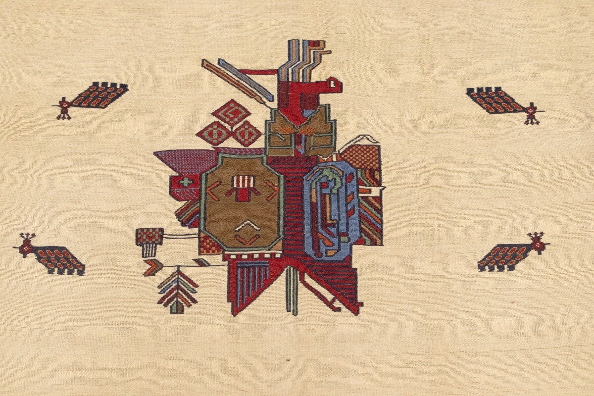 Sumak Pictorial Floral Tribal Style Oriental Rug