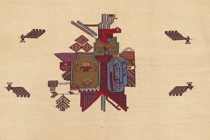 Sumak Pictorial Floral Tribal Style Oriental Rug