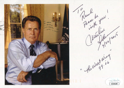 Martin Sheen Autographed 4X6 Card (Jsa)