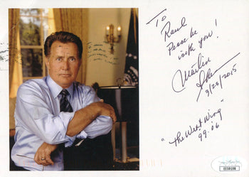 Martin Sheen Autographed 4X6 Card (Jsa)