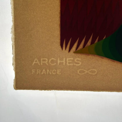 Ay-O Signed Silkscreen "Transparent Bird-Grass" 1982 Limited Ed. 15/80 Rainbow