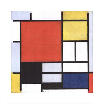 Piet Mondrian Composition With Large Red Area 