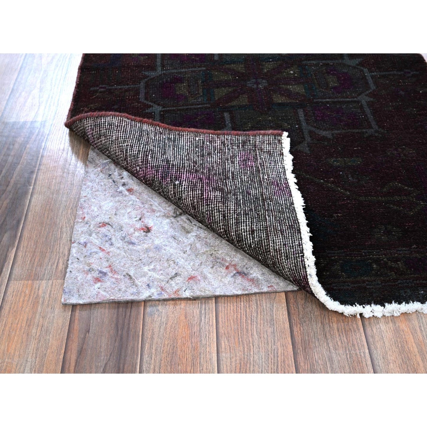 2'4"X10' Overdyed Red Vintage Zoroastrian Pure Wool Hand Knotted Runner Rug