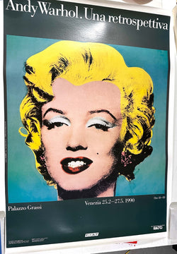 Marilyn Andy Warhol Retrospective 1990 Vintage Pop Art Poster On Linen