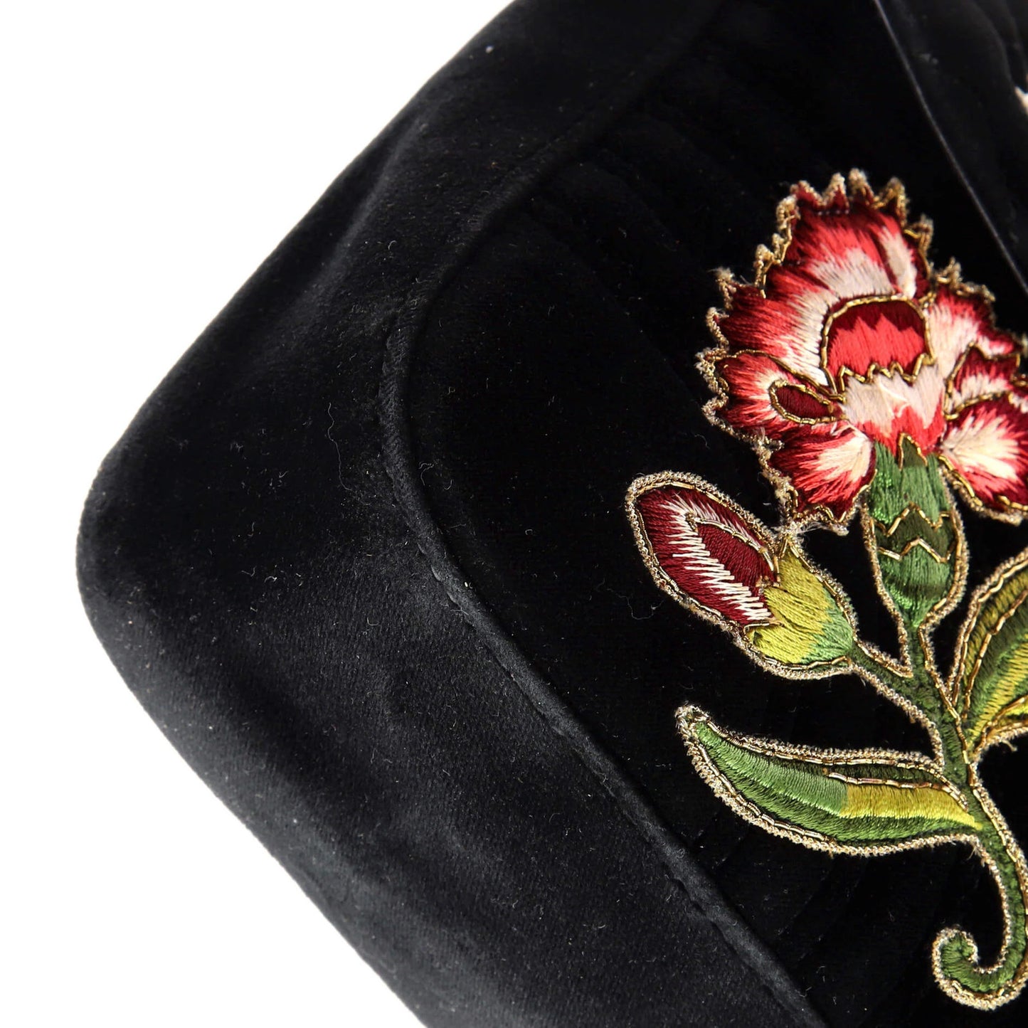 Gucci Gg Marmont Flap Bag Embroidered Matelasse Velvet Medium