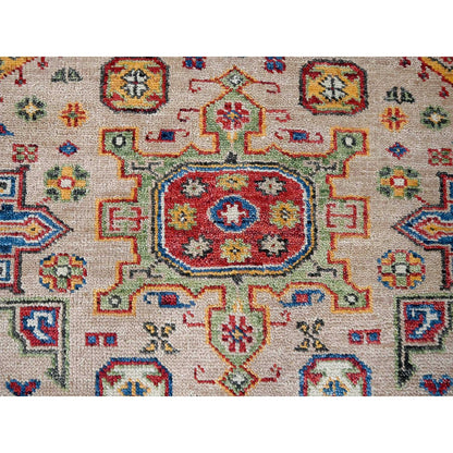 9'X11'10" Buttery Brown Geometric Design Wool Hand Knotted Oriental Rug