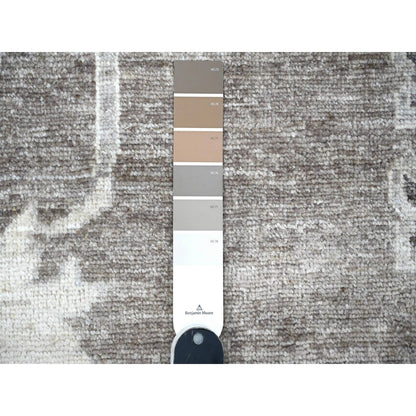 10'2"X14' Nevada Gray Hand Knotted Afghan Angora Oushak Oriental Rug