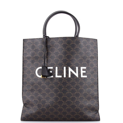 Celine Vertical Cabas Tote Triomphe Coated Canvas Large