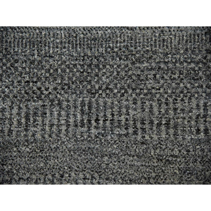 10'X10' Knitting Needles Gray Undyed Wool Hand Knotted Grass Round Rug