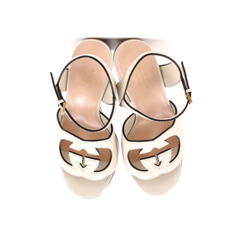 Gucci Women'S Interlocking G Cut-Out Platform Sandals Leather