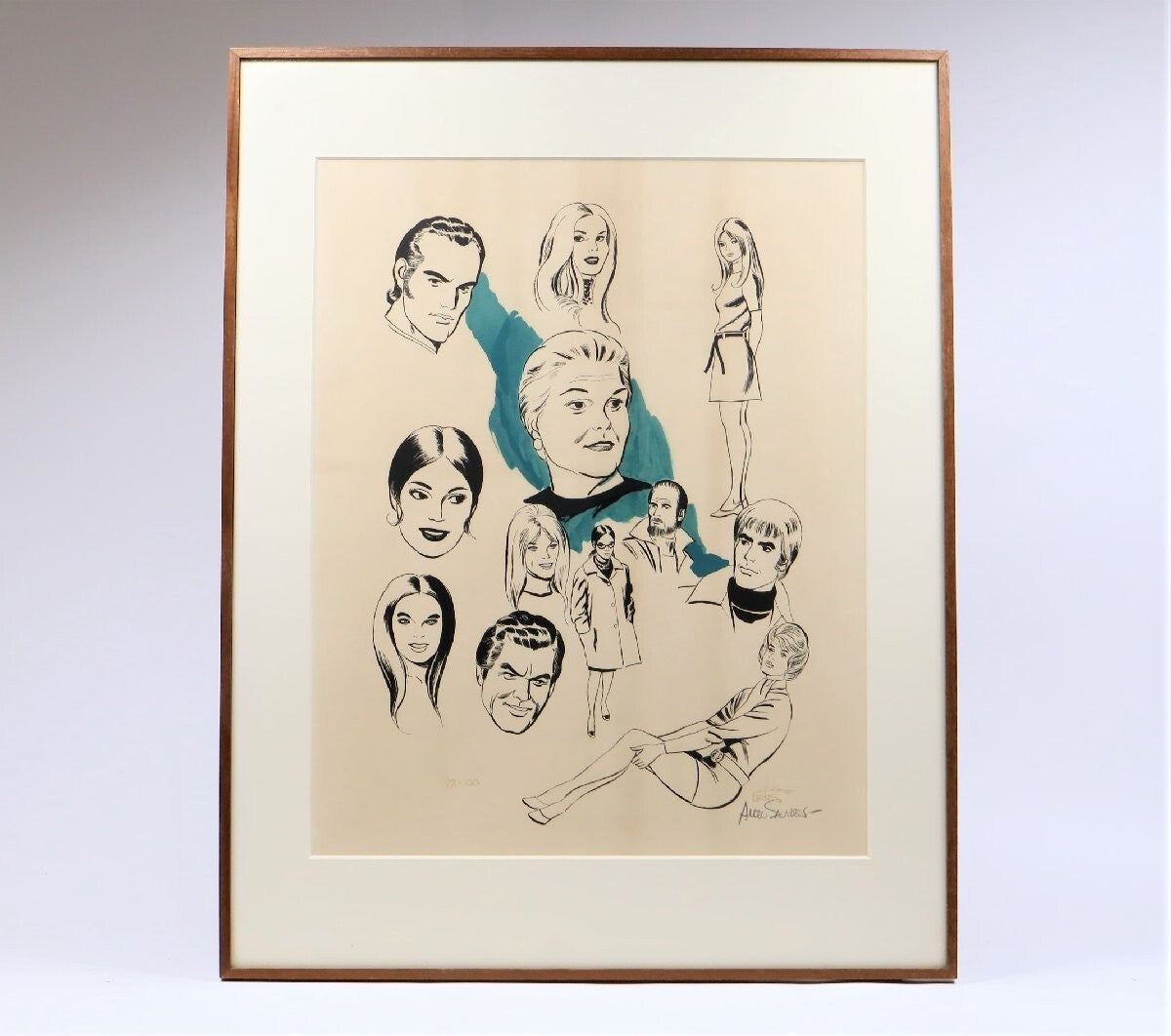 Allen Saunders "Mary Worth" Ed100 Comic Art Print Signed In Pencil Framed
