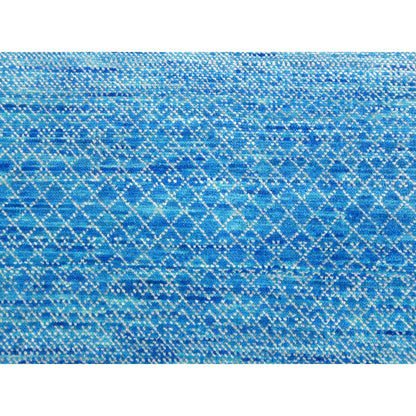 9'1"X12'2" Blue Hand Knotted Chiaroscuro Collection Wool Oriental Rug