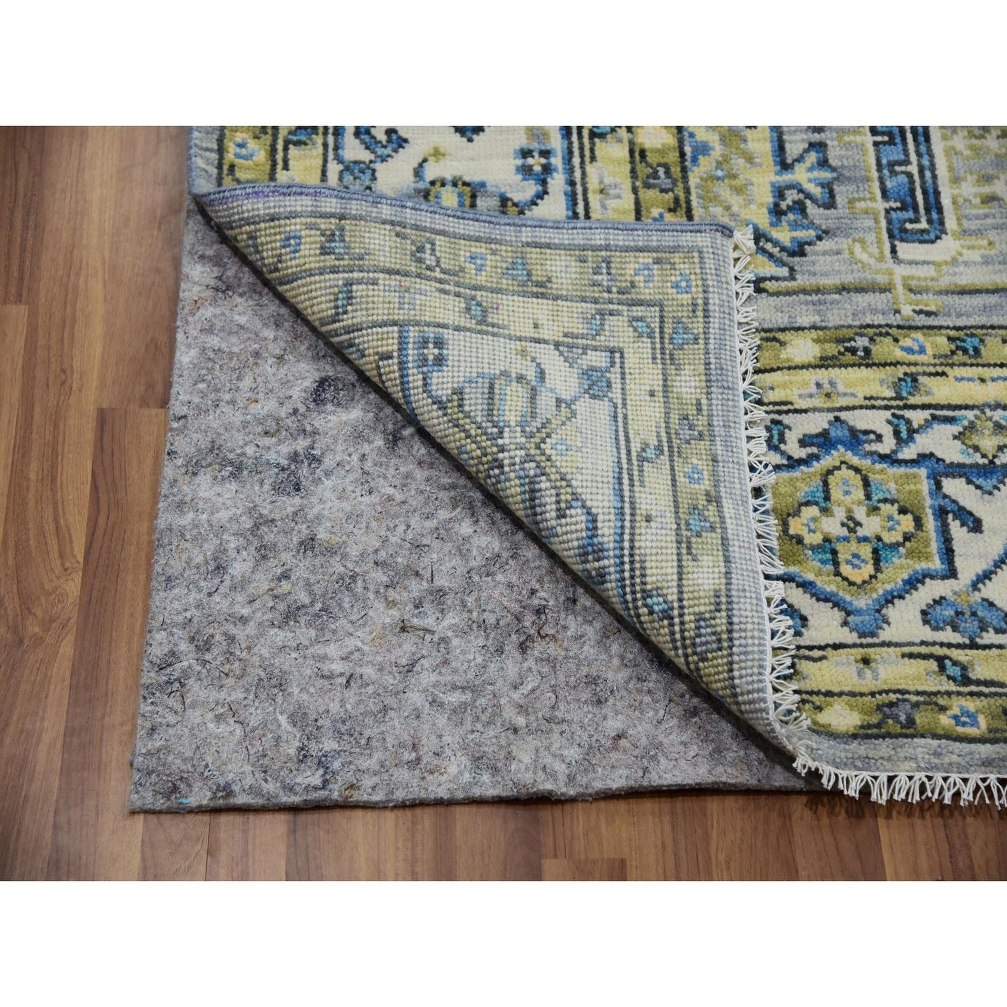 8'X10'1" Storm Gray Lush Pile Hand Knotted Oushak Weave 100% Wool Rug