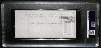 Johnny Unitas Hof Signed/Auto 2000 Bank Check Colts Psa/Dna Gem Mt 10 189584