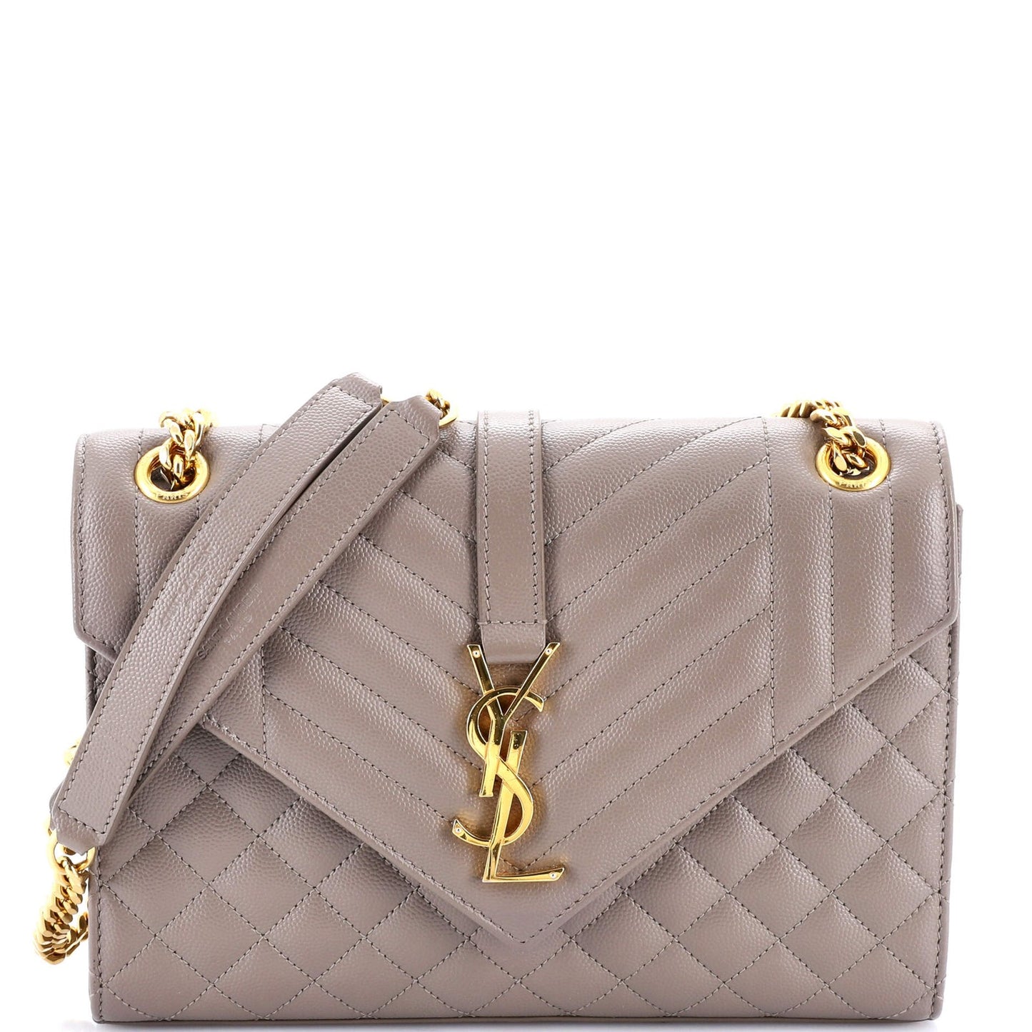 Saint Laurent Classic Monogram Envelope Satchel Mixed Matelasse Leather Medium