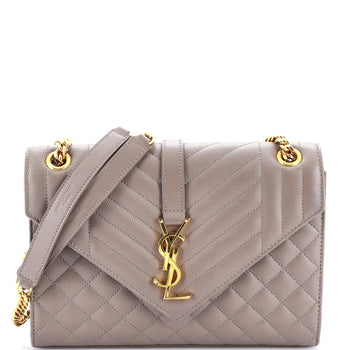 Saint Laurent Classic Monogram Envelope Satchel Mixed Matelasse Leather Medium