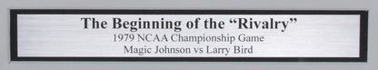 Larry Bird/Magic Johnson Hof Dual-Autographed 16X20 Photo Framed Jsa 184762