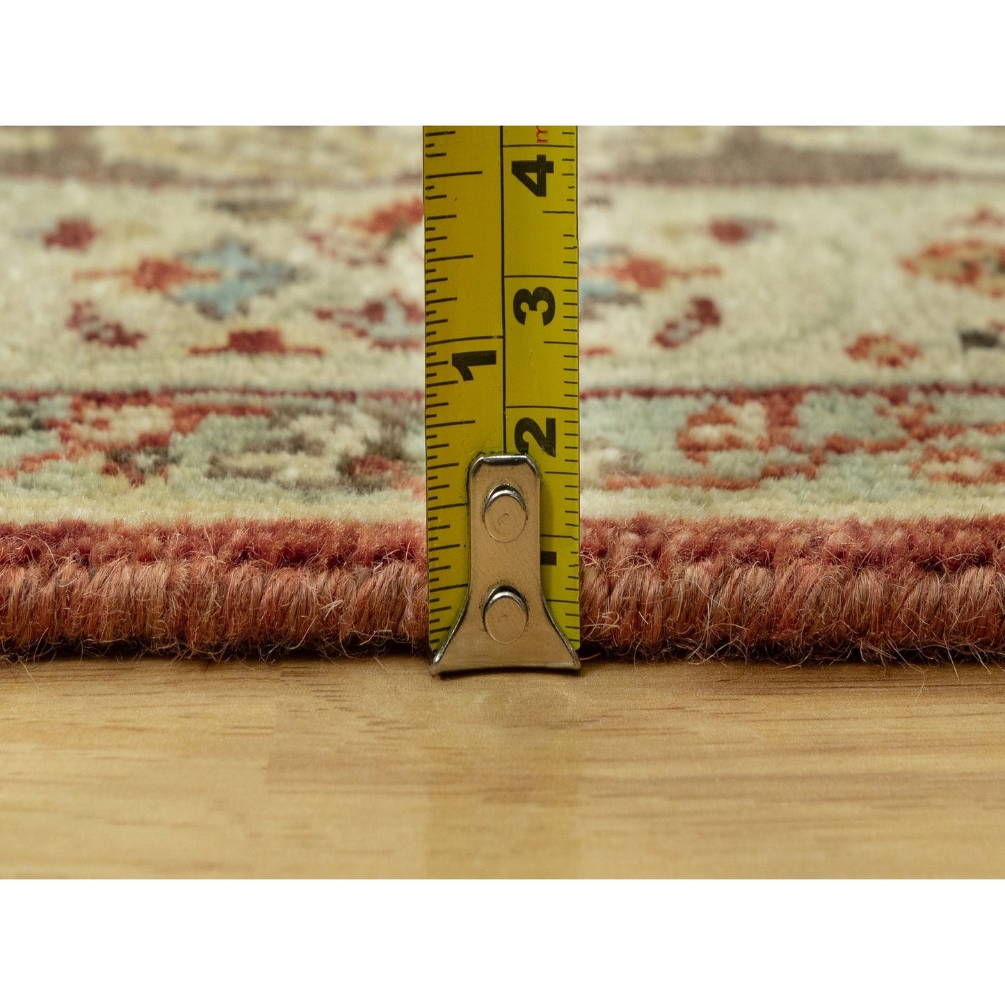 6'2"X9'1" Caliente Red Antiqued Haji Jalili Design Wool Hand Knotted Rug
