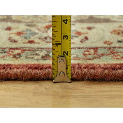 6'2"X9'1" Caliente Red Antiqued Haji Jalili Design Wool Hand Knotted Rug