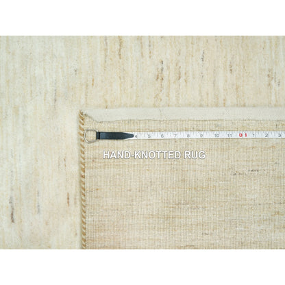 5'1X13'10" White Denser Weave Pure Wool Hand Knotted Wide Oriental Rug