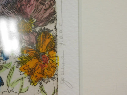 Joanne Isaac Bouquet I Hand Colored Etching Limited Edition Signed Floral Art