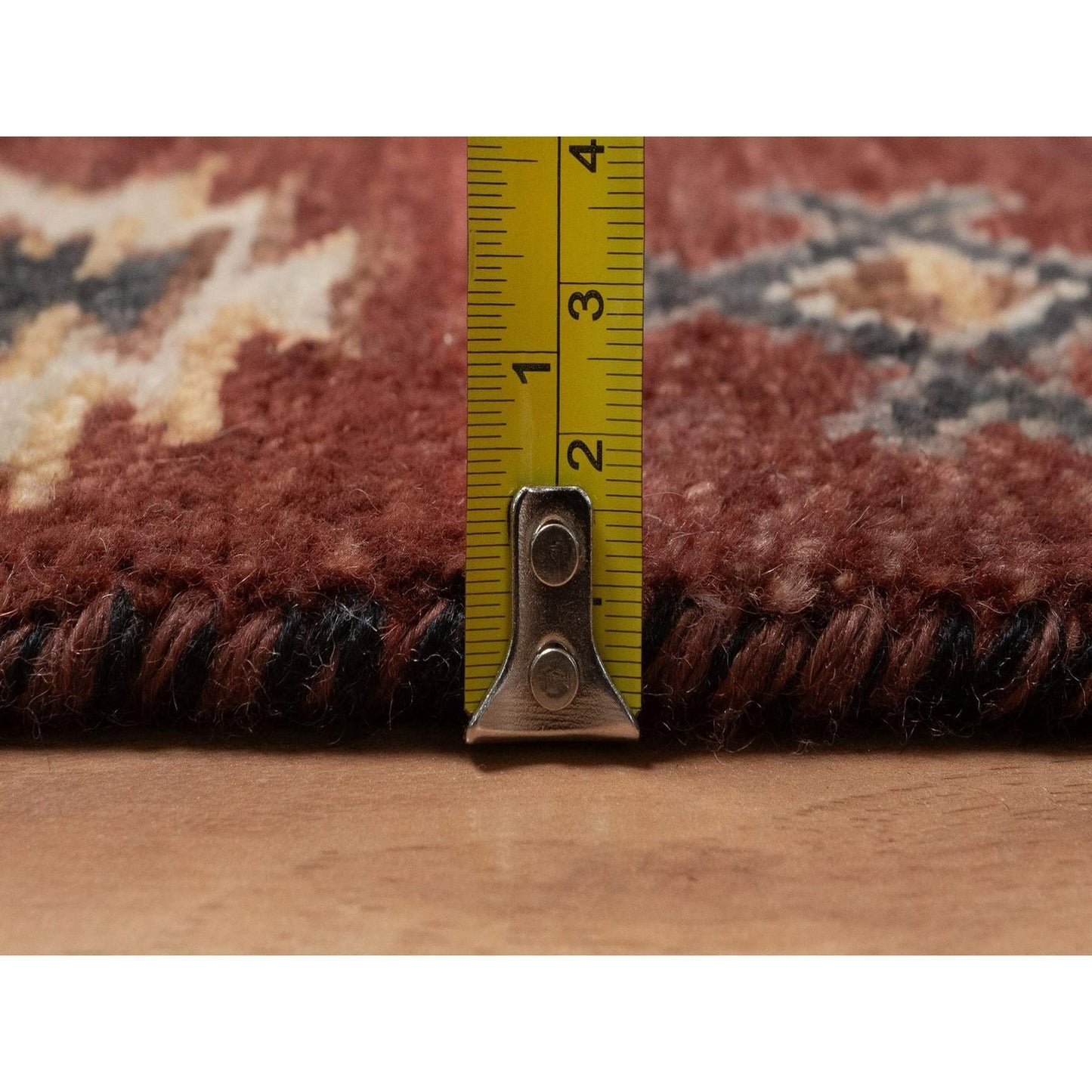 2'7"X7'10" Red Southwest Design Wool Hand Knotted Runner Piled Rug