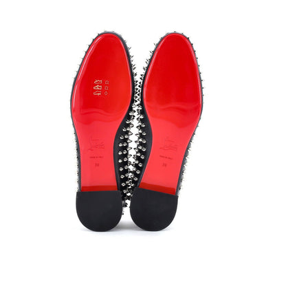 Christian Louboutin Women'S Sweetie Jane Spikes Flats Leather