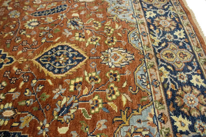6X9 Ft Handmade Rust Serapi Oriental Rug Farmho