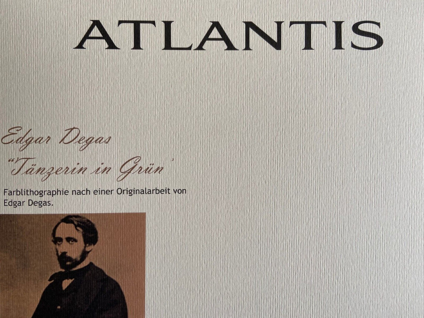 Edgar Degas Lithograph Coa Signed Op Numbered By Hand Crayon 180 Ex