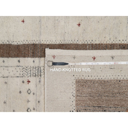 2'7"X6' Ivory Modern Design Soft Wool Hand Knotted Lori Buft Runner Rug
