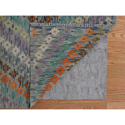 10'2"X13'7" Colorful Hand Woven Afghan Maimana Kilim Pure Wool Rug