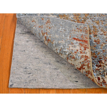 2'6"X10'3"Abstract Design Wool Farsian Knot Hand Knotted Runner Rug