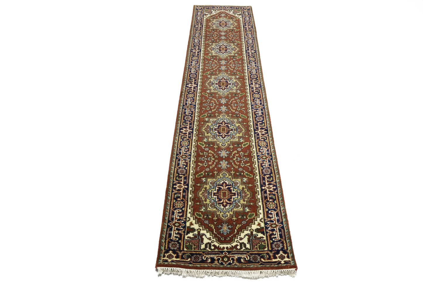 Heriz Serapi Oriental Runner Rug Floral Style Hallway & Kitchen Carpet 2'7X12 ft