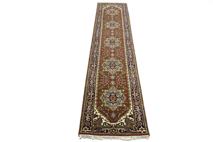 Heriz Serapi Oriental Runner Rug Floral Style Hallway & Kitchen Carpet 2'7X12 ft