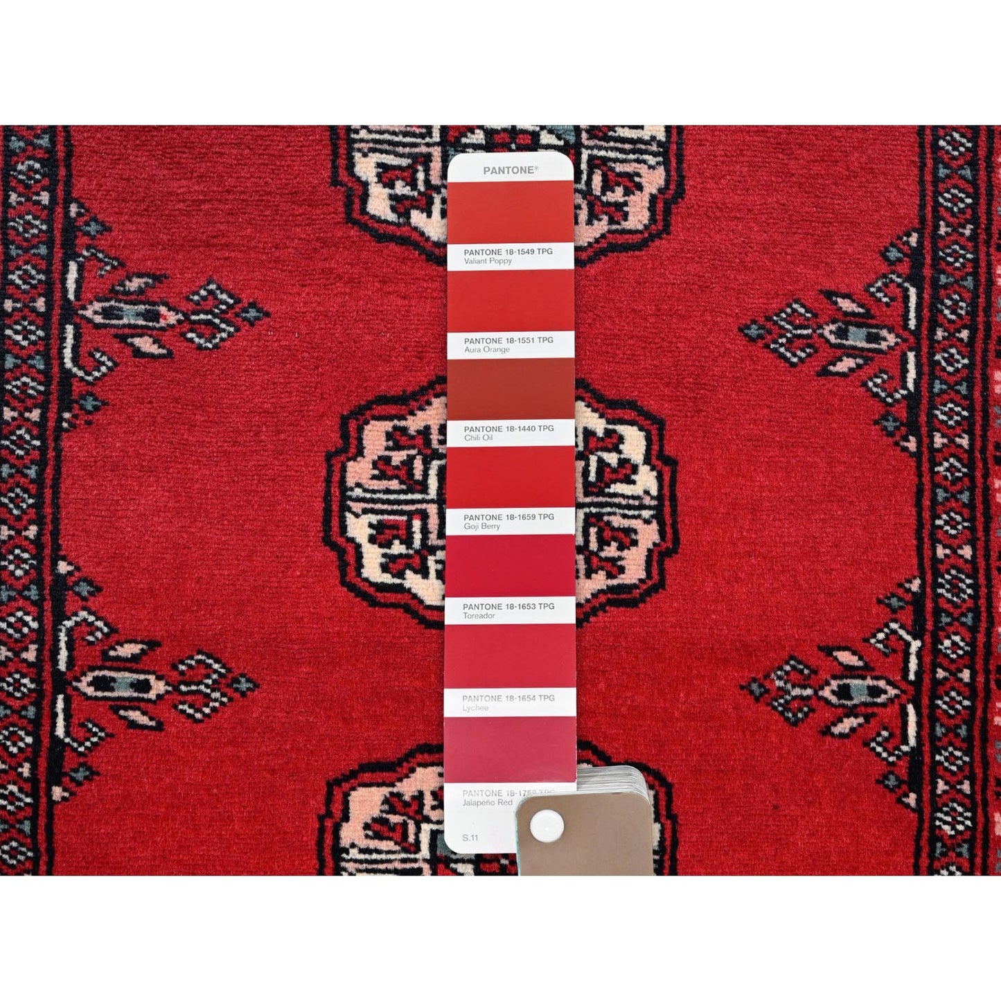 2'2"X6' Crimson Red Princess Bokara Soft Wool Hand Knotted Runner Rug