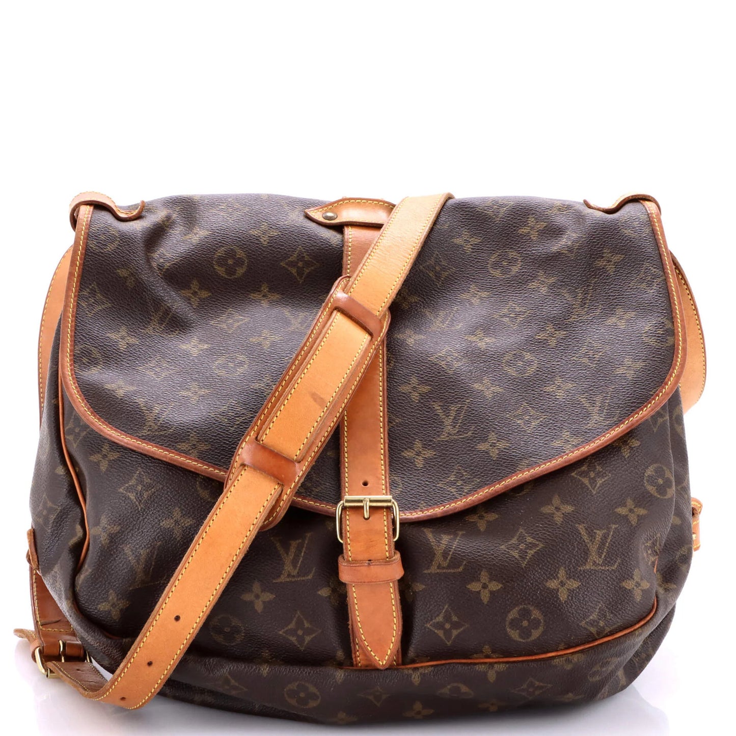 Louis Vuitton Saumur Handbag Monogram Canvas 35