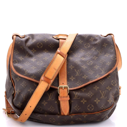 Louis Vuitton Saumur Handbag Monogram Canvas 35