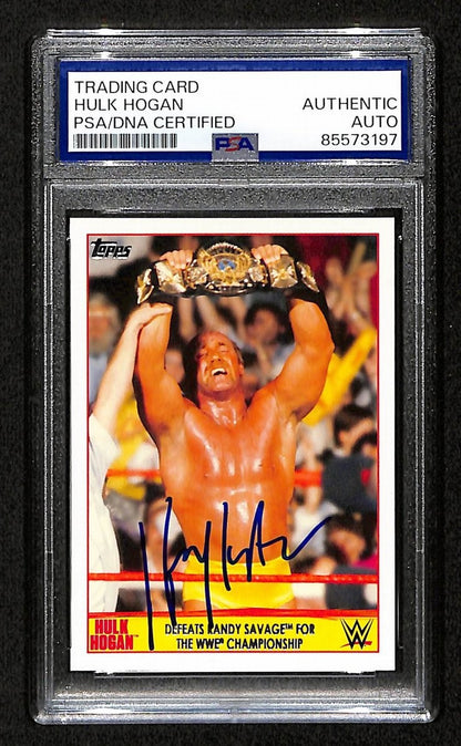 Hulk Hogan Signed/Auto 2015 Topps Wcw Champion Card #8 Psa/Dna 198785