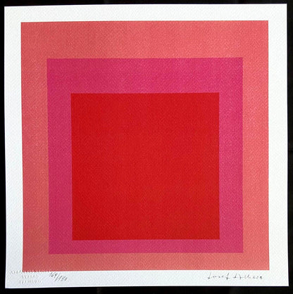 Josef Albers Lithograph Coa Numbered Signed Op