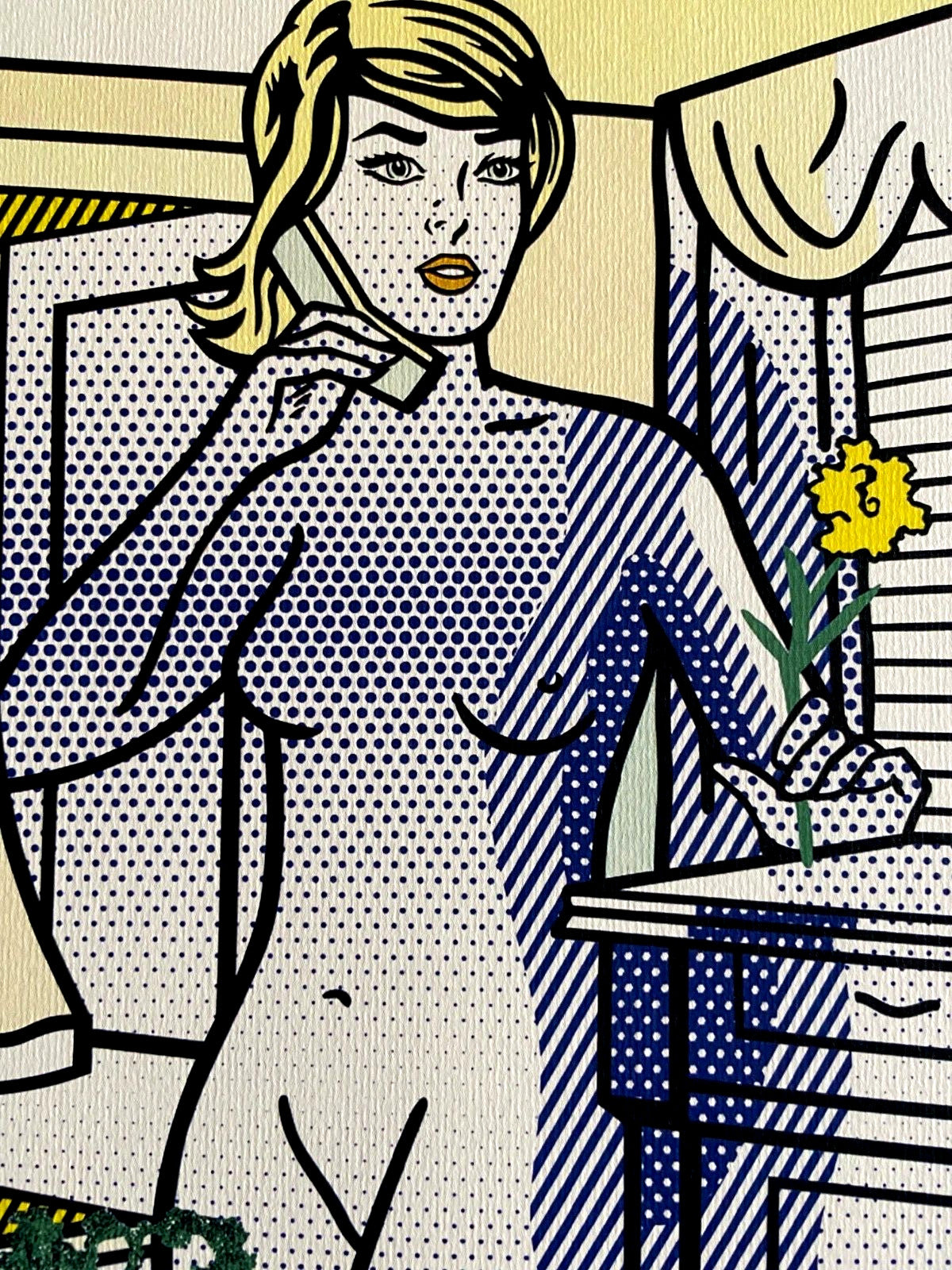 Roy Lichtenstein Lithograph Coa Signed Numbered By Hand Stamp