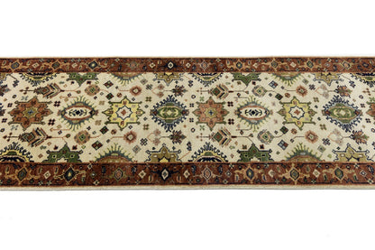 Oriental Karajeh Farmhouse Carpet Runner 3x14 ft Geometric Indo